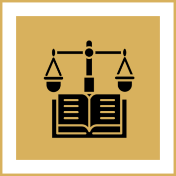 Legal symbol with scales and book