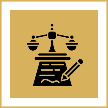 Balance scale and agreement document graphic