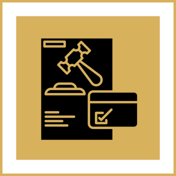 Legal document with gavel icon