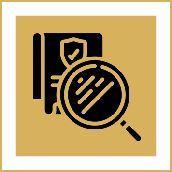 Security audit icon with magnifying glass