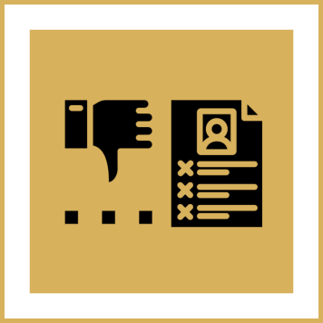 Negative feedback on job application graphic