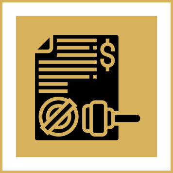 Cancelled transaction symbol with document and dollar