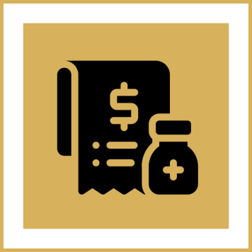 Medicine bottle and receipt icon