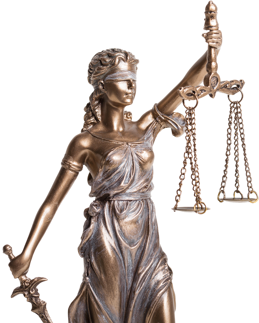 Lady Justice statue holding scales